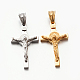Thème de Pâques chaud unisexe 201 pendentifs croix crucifix en acier inoxydable STAS-F010-24-1
