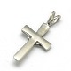 Fashionable Retro 304 Stainless Steel Cross with Claddagh Ring Pendants STAS-L017-54-2