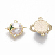 Brass Cubic Zirconia Universe Space Charms KK-T050-46G-NF-3
