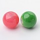 Perles en verre rondes peint à la bombe couleur mixte et style mixte DGLA-X0003-10mm-6