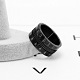 316l外科用ステンレス鋼ワイドバンドフィンガー指輪  スピナーリング  回転可能な  カメラレンズ  サイズ7  ガンメタ色  17.4mm RJEW-T005-7-15-3