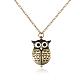 Alloy Cute Open Close Wing Owl Pendant Necklace Quartz Pocket Watch WACH-N006-01-2