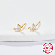 Boucles d'oreilles dorées à clous en argent sterling 925 avec micro pavé de zircones cubiques FJ9969-3-2