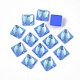 透明なk9ガラスカボション  フラットバック  正方形  藤紫色  10x10x5mm、約45個/袋 GGLA-S052-10x10-206MI-2