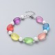 Frosted Acrylic Beads Anklets AJEW-AN00278-1