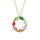 Разноцветные ожерелья с подвесками в виде колец из акрилового бисера NJEW-JN04596-01-1