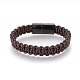 Braided Leather Cord Bracelets BJEW-F349-16B-2