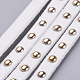 スエード調コード  金色のアルミニウムがいっぱい  パンクロックジュエリーには  ホワイト  5x2mm  約1.09ヤード（1m）/連 LW-Q019-5mm-1125-1