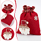 Wadorn® 6pcs 3 sacchetti di imballaggio in lino a tema natalizio ABAG-WR0001-02-3