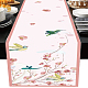 ダイニングテーブル用の綿とリネンのテーブルランナー  長方形  ピンク  花柄  300x1800mm DJEW-WH0014-008-6