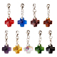 Pandahall 36pcs 9 couleurs croix décoration pendentif en verre HJEW-TA0001-08-1