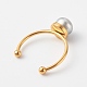 Shell Pearl Round Beads Cuff Rings RJEW-JR00375-5