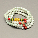 4-Loop Wrap Buddha Meditation Yellow Jade Beaded Bracelets BJEW-R039-02-1