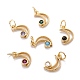 Real 18K Gold Plated Brass Micro Pave Cubic Zirconia Charms ZIRC-M114-52G-1
