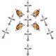 Pandahall 1 set fai da te ciondolo facendo con argento tibetano crocifisso croce pendenti e legami misti componenti lampadario di colore maglie ovali 23x15x4mm DIY-PH0019-62-3