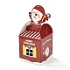 クリスマステーマ紙折りギフトボックス  プレゼント用キャンディークッキーラッピング  レッド  サンタクロース  8.5x8.5x19cm CON-G012-04A-4