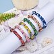 6 pièces 6 couleurs ensemble de bracelets extensibles au crochet en perles de verre BJEW-SZ0002-47-6