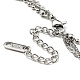 304 Stainless Steel Rope & Ball & Curb Chains Triple Layer Necklaces BJEW-K257-02P-4