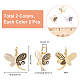 NBEADS 6 Pcs 2 Colors Butterfly Cubic Zirconia Charms ZIRC-NB0001-67-2