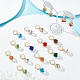 ARRICRAFT 20 Pairs 10 Colors Glass Rhombus Dangle Leberback Earrings EJEW-AR0001-07-4