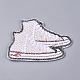 機械刺繍布地手縫い/アイロンワッペン  マスクと衣装のアクセサリー  靴  レッド  54x77x1.5mm DIY-L031-021-2
