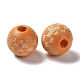 Lasergravierte Tartan-Perlen aus Holz WOOD-I011-01B-02-1