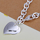 Латунь сердца шарм браслеты для женщин BJEW-BB12641-3