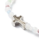 Glass Faceted Round Beads Stretch Bracelets BJEW-JB06535-6