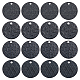 UNICRAFTALE 24pcs 4 Style Electrophoresis Black Blank Tag Charm Stainless Steel Flat Round Earring Charms Disc Textured Pendants Tag Charms for Bracelet Necklace Jewelry Making 15mm STAS-UN0037-17-1