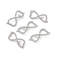 Brass Micro Pave Clear Cubic Zirconia Connector Charms KK-E068-VB391-4