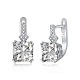 Rhodium Plated 925 Sterling Silver Micro Pave Cubic Zirconia Hoop Earrings for Women EJEW-P231-70P-1