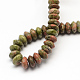 Rondelle Natural Unakite Beads Strands G-R309-14-2
