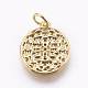Brass Micro Pave Cubic Zirconia Charms ZIRC-E152-19G-RS-2