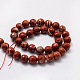 Faceted Round Natural Red Jasper Bead Strands G-L437-40-10mm-2