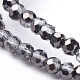 Brins de perles de verre électrolytique à facettes (32 facettes) rondes à moitié plaquées X-EGLA-J042-4mm-H01-3