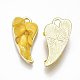 合金ペンダント  宝石とエナメル  ハート  ライトゴールド  ゴールド  24.5x13x5~7mm  穴：2.5mm ENAM-S016-37C-2
