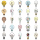 Light Bulb with Flower Pattern Self-Adhesive Picture Stickers X-DIY-P069-01-3