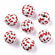 Printed Natural Wooden Fruit Beads WOOD-T021-106-3