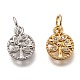 Brass Micro Pave Clear Cubic Zirconia Charms ZIRC-B002-66-1