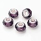 Indigo Glass Faceted Rondelle Spacer Large Hole Charms Beads Fit European Bracelets X-GPDL-D009-17-1