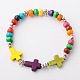 Dyed Wood Rondelle Beads Stretch Jewelry Sets: Bracelets &  Necklaces SJEW-JS00766-06-2