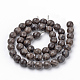 Fili di perline in pietra naturale di pizzo nero G-Q462-92-6mm-2