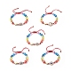 Böser blick harz perle & auge/hamsa hand/flache runde legierung strass geflochtene perlenarmbänder für mädchen frauen BJEW-JB08742-1