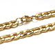 304 Stainless Steel Cuban Link Chain Necklaces and Bracelets Jewelry Sets SJEW-O065-B-05G-1