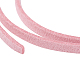 Ярко-розовый плоский шнур из искусственной замши диаметром 3x1.5 мм X-LW-R003-28-4
