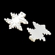 天然石ホワイトシェルペンダント  葉のチャーム  ホワイトスモーク  18x17x2mm  穴：1mm BSHE-G034-30-2