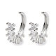 Brass Micro Pave Cubic Zirconia Cuff Earrings EJEW-D088-11P-1
