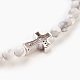 Perles de howlite naturelles étendent bracelets BJEW-JB03823-03-3
