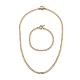 Brass Curb Chain Bracelets & Necklaces Jewelry Sets SJEW-JS01111-1