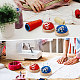 Globleland 2Pcs 2 Colors Cute Ball Shaped Wave Pattern Cotton Needle Cushion DIY-GL0004-18-5